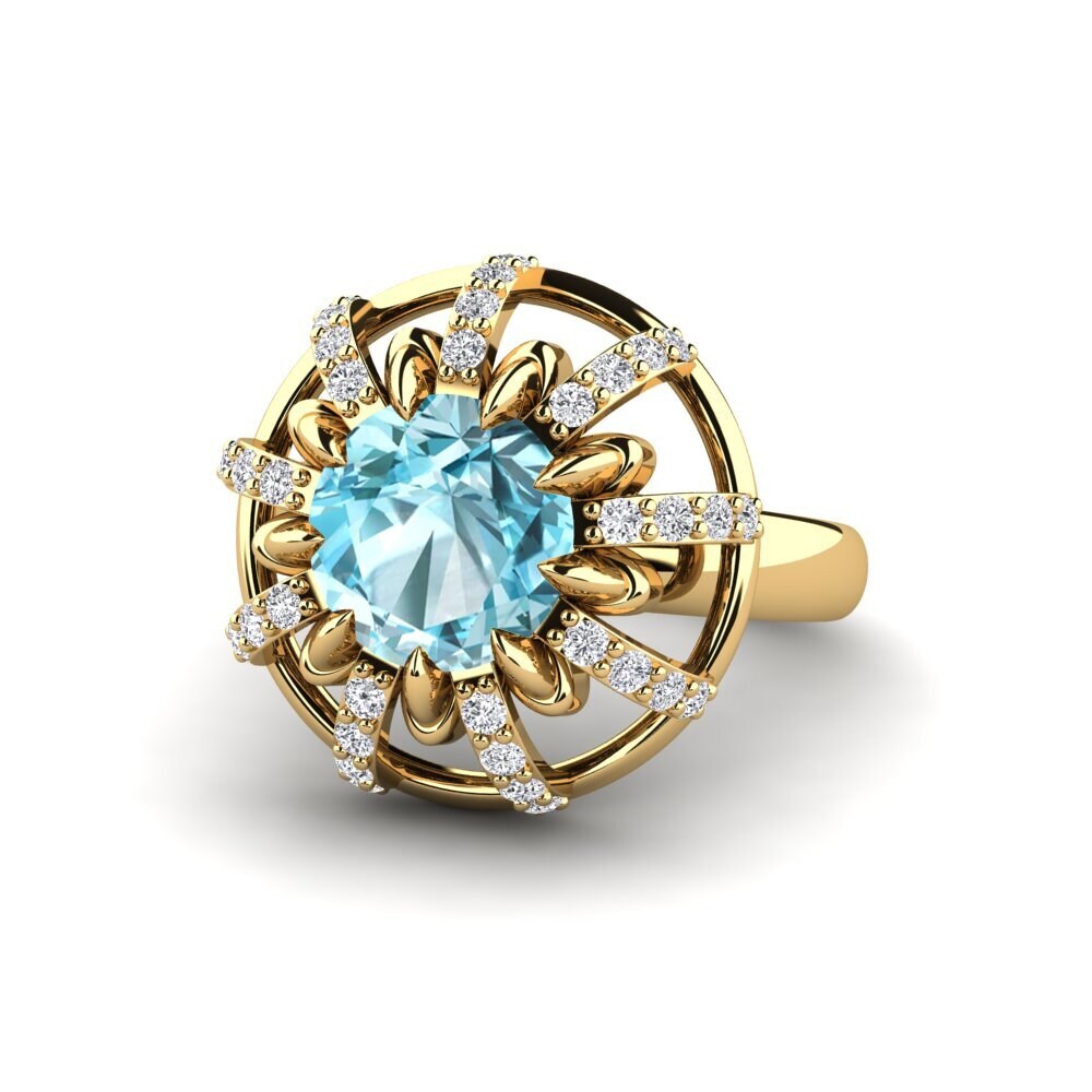 Blue Zircon Engagement Ring Swerve