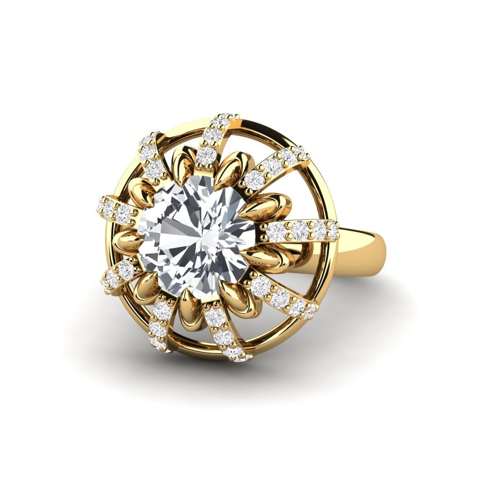 White Zircon Engagement Ring Swerve