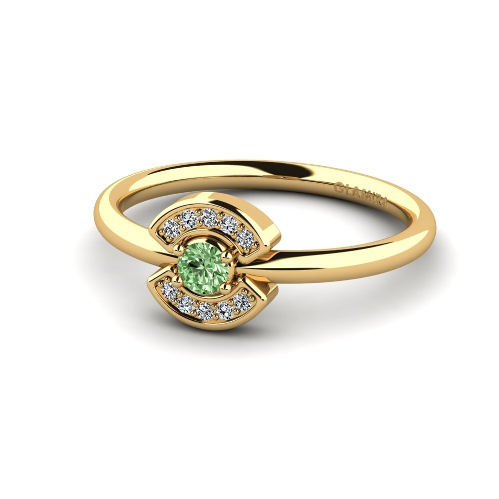 Diamante Verde Anillo de compromiso Sybile