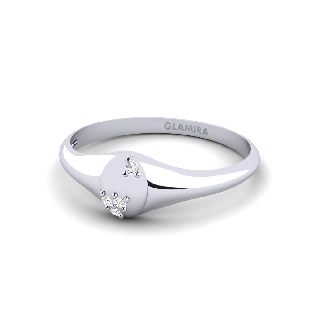 14k Oro Blanco Anillo Sybisl