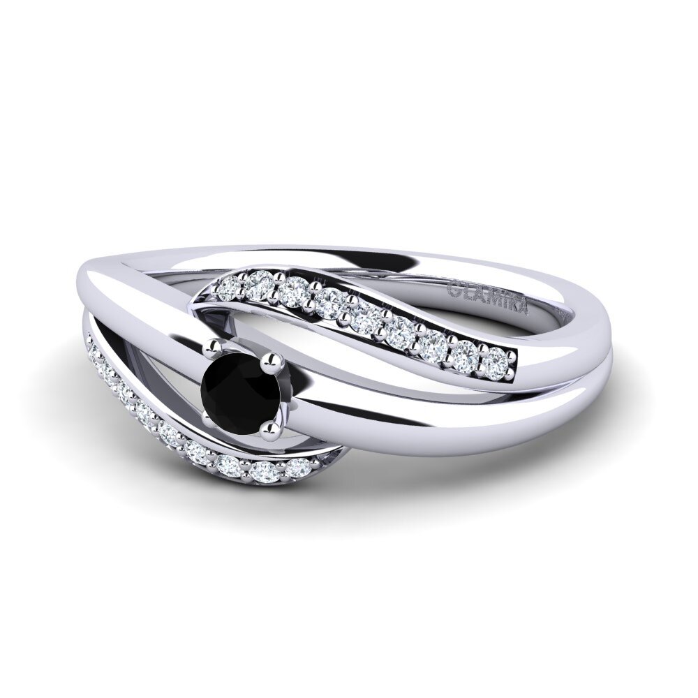 Safira negra Anel de Noivado Sydney 0.1 crt
