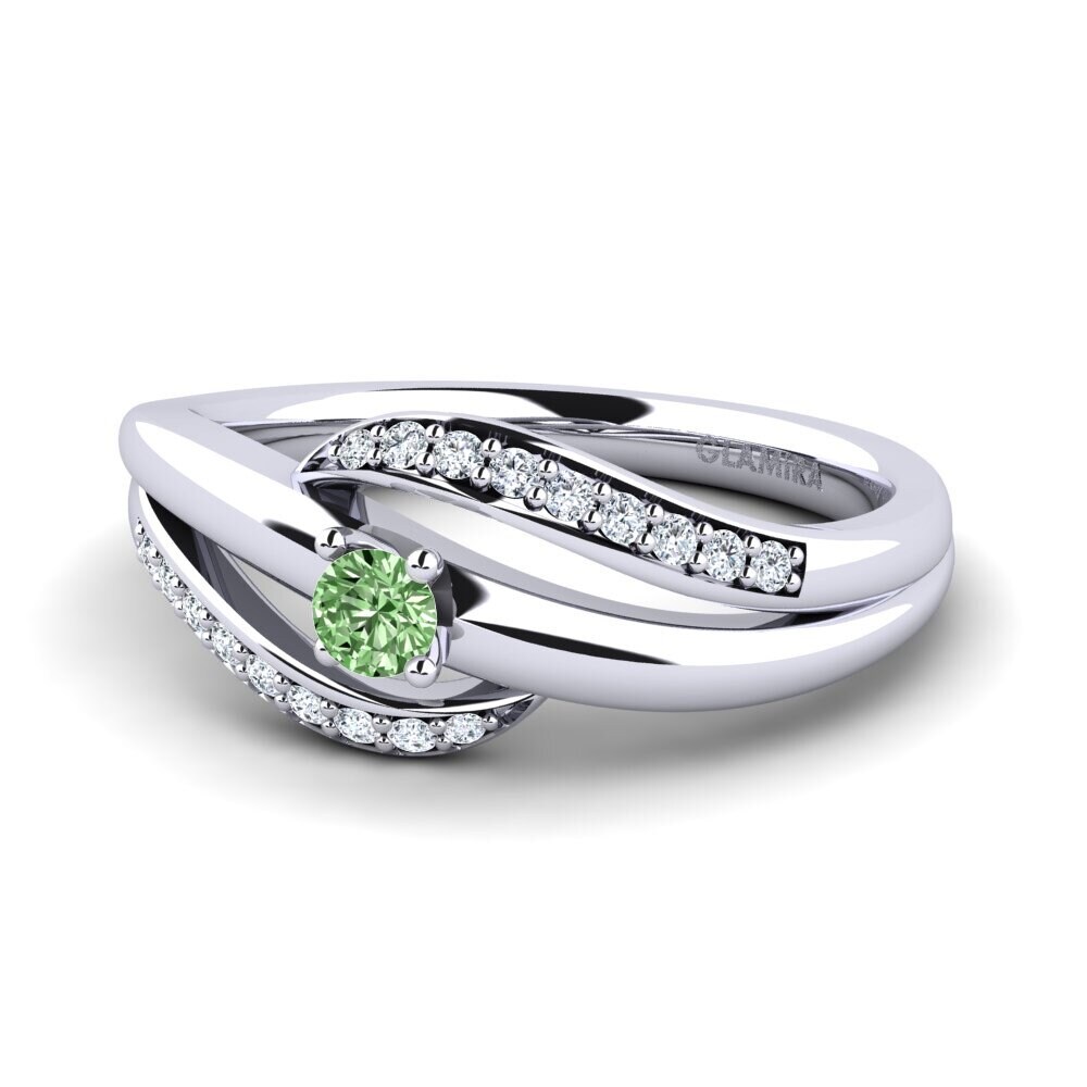 Diamante Verde Anillo de compromiso Sydney 0.1 crt