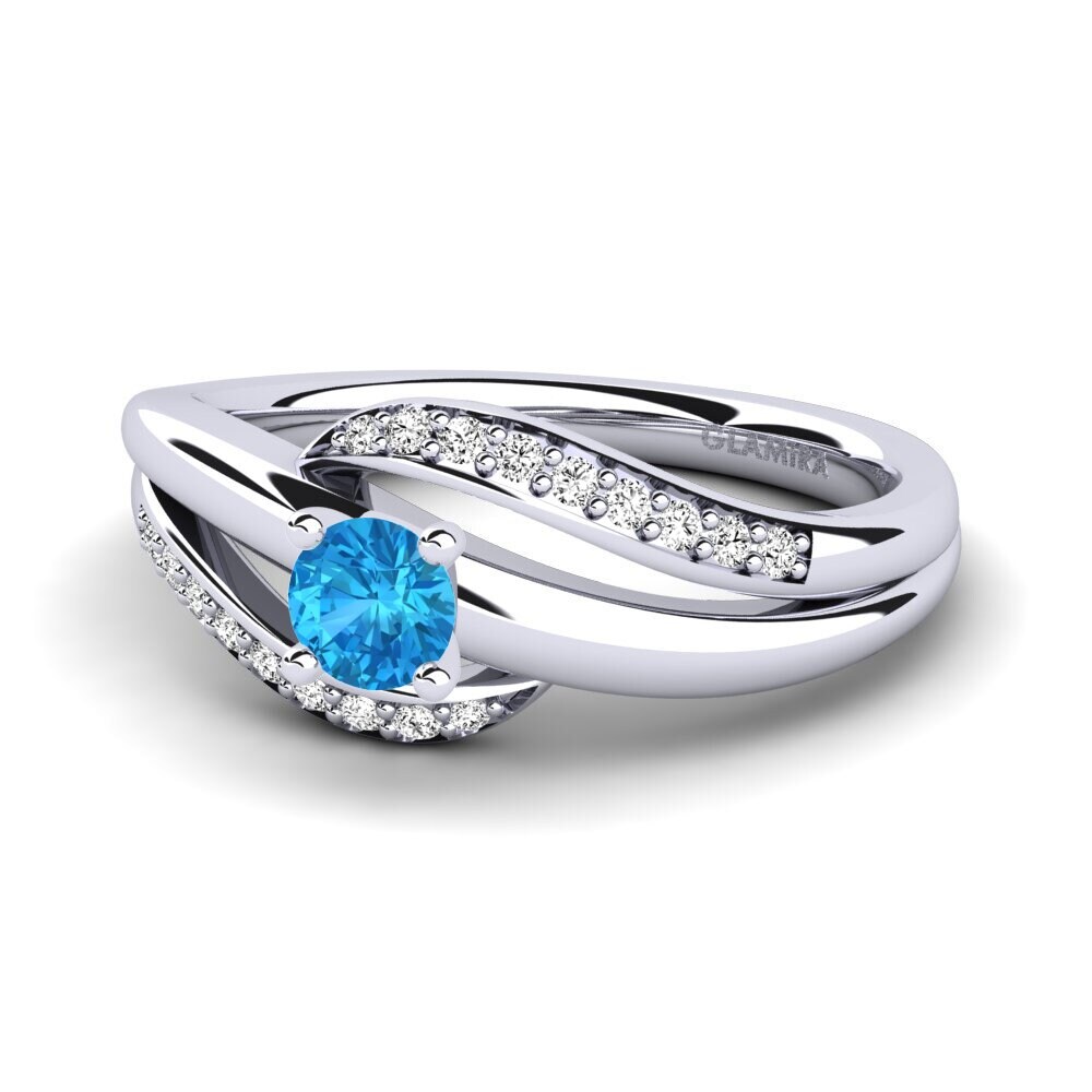 Blauer Topas Verlobungsring Sydney 0.25 crt