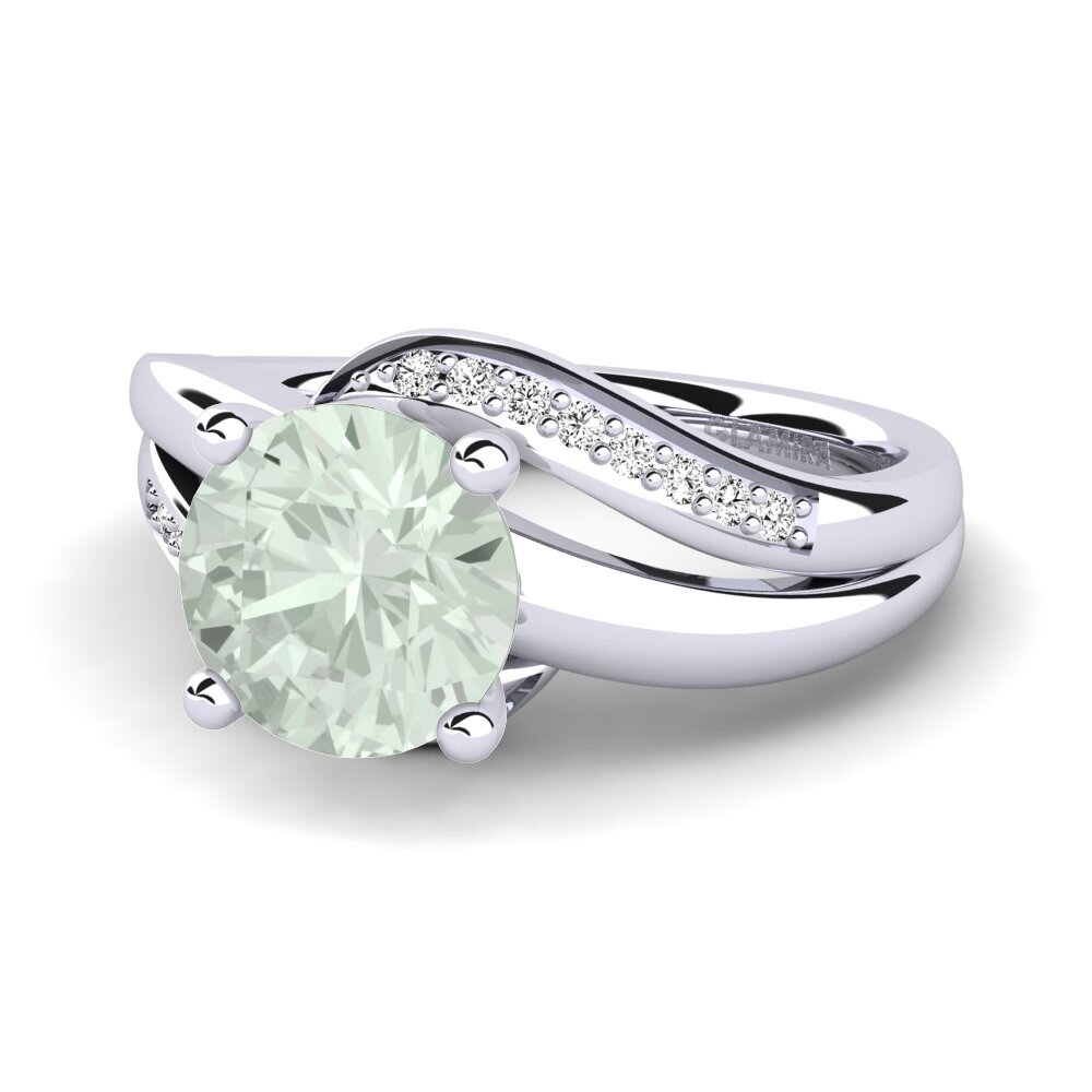 Amatista verde Anillo de compromiso Sydney 2.0 crt