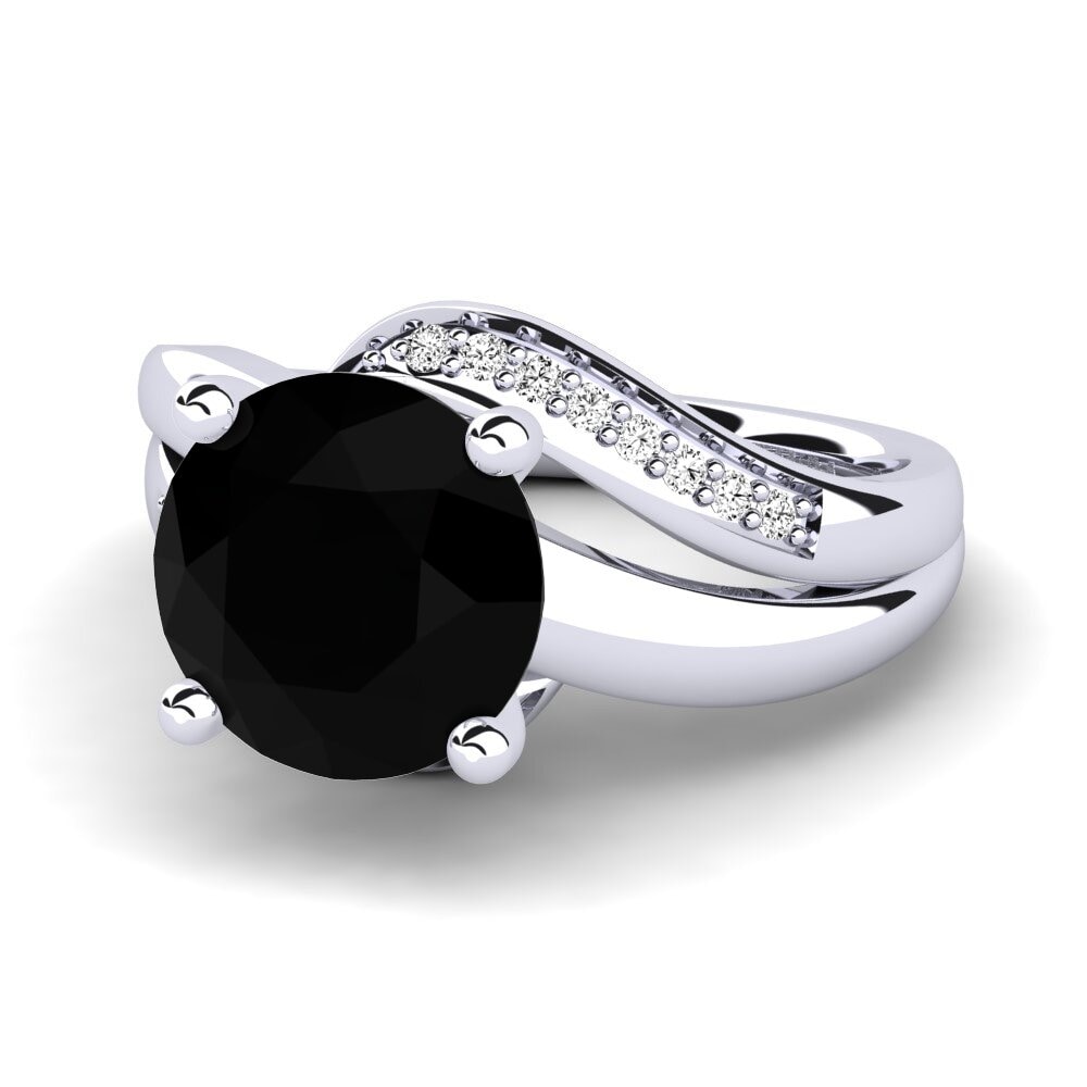Ónix Negro Anillo de compromiso Sydney 3.0 crt