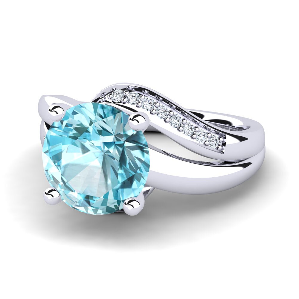 Blue Zircon Engagement Ring Sydney 3.0 crt