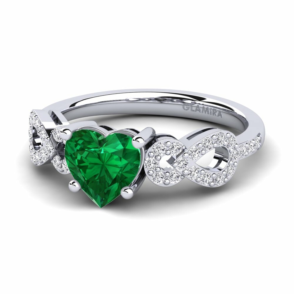 Emerald (Lab Created) Engagement Ring Sylvia