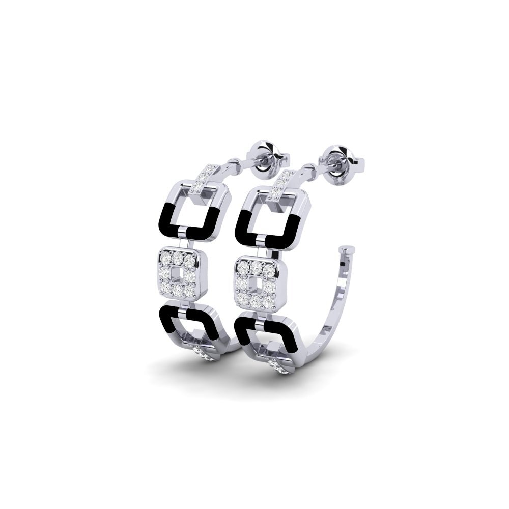 9ct White Gold Women's Earring Symbolic