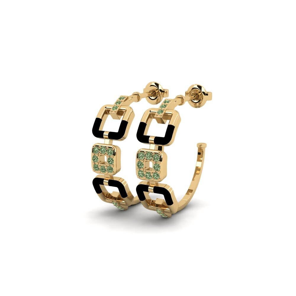 Diamante Verde Brincos Feminino Symbolic