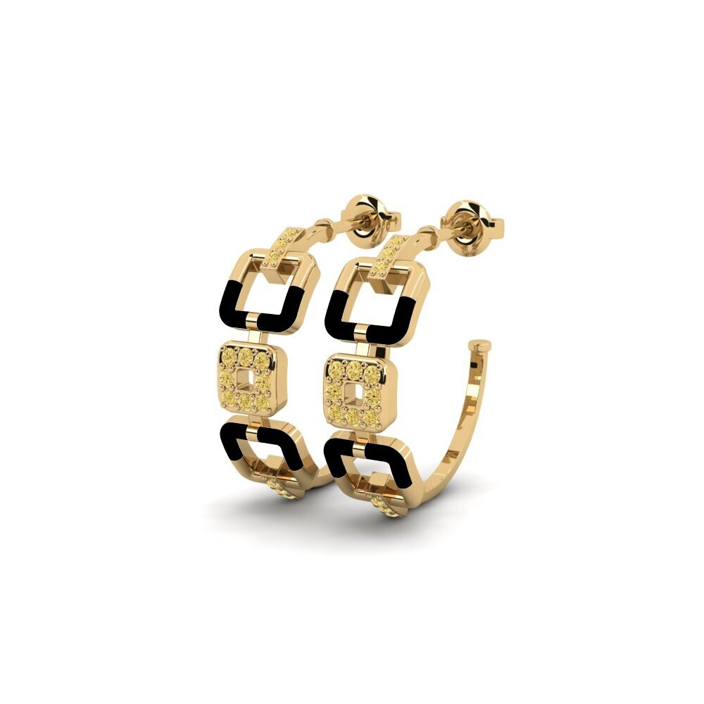 Diamant Jaune Boucle d'oreille femme Symbolic