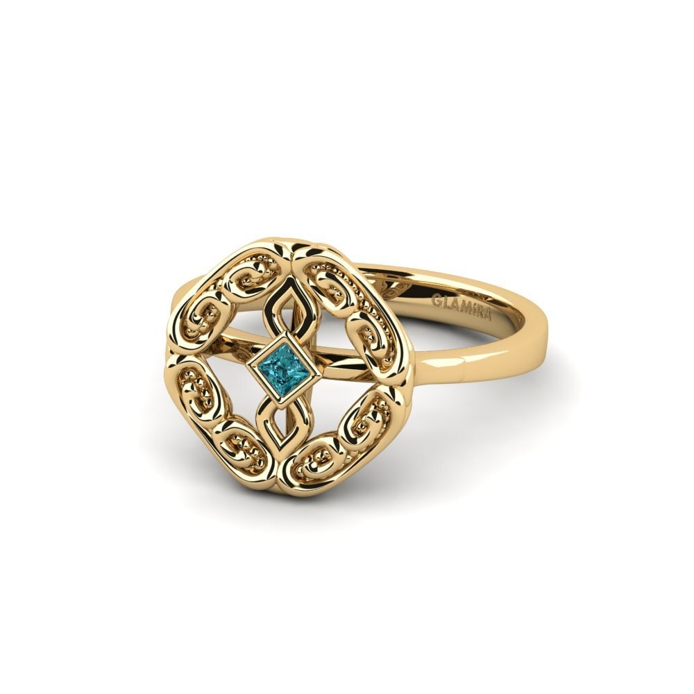 Princess Blue Diamond Engagement Ring Syndwe