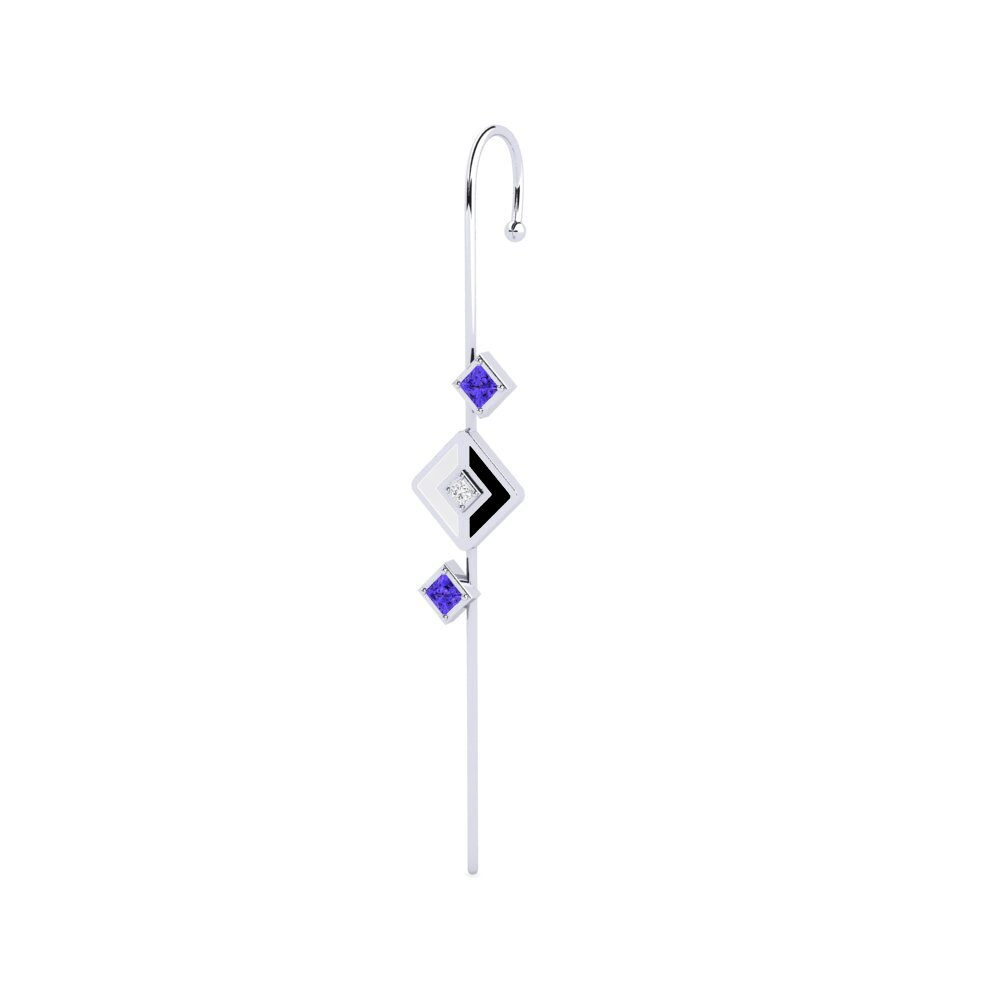 950 Palladium Tanzanite Ear Piercing Tagas