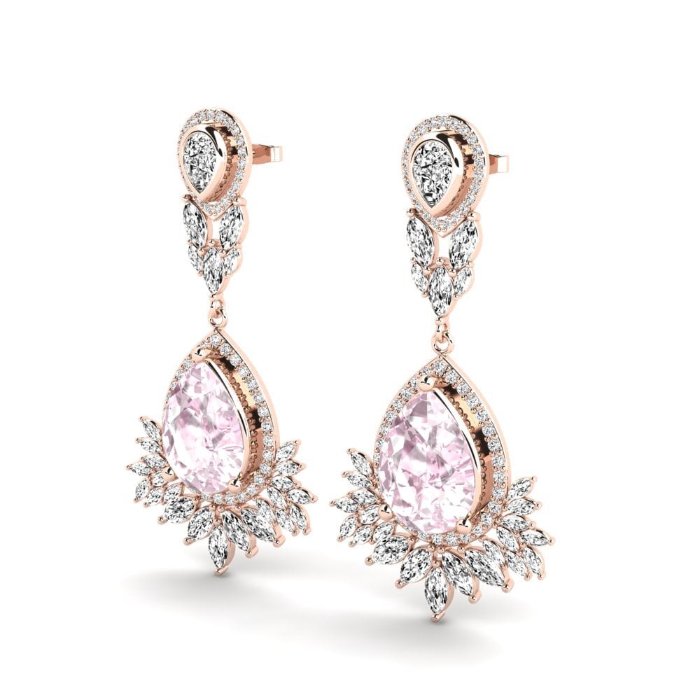 9k Oro Rosa Kunzite Pendiente de mujer Talisha