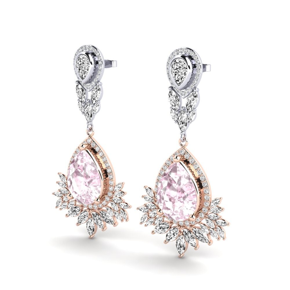 Vermelho & Branco-9K Kunzite Brincos Feminino Talisha