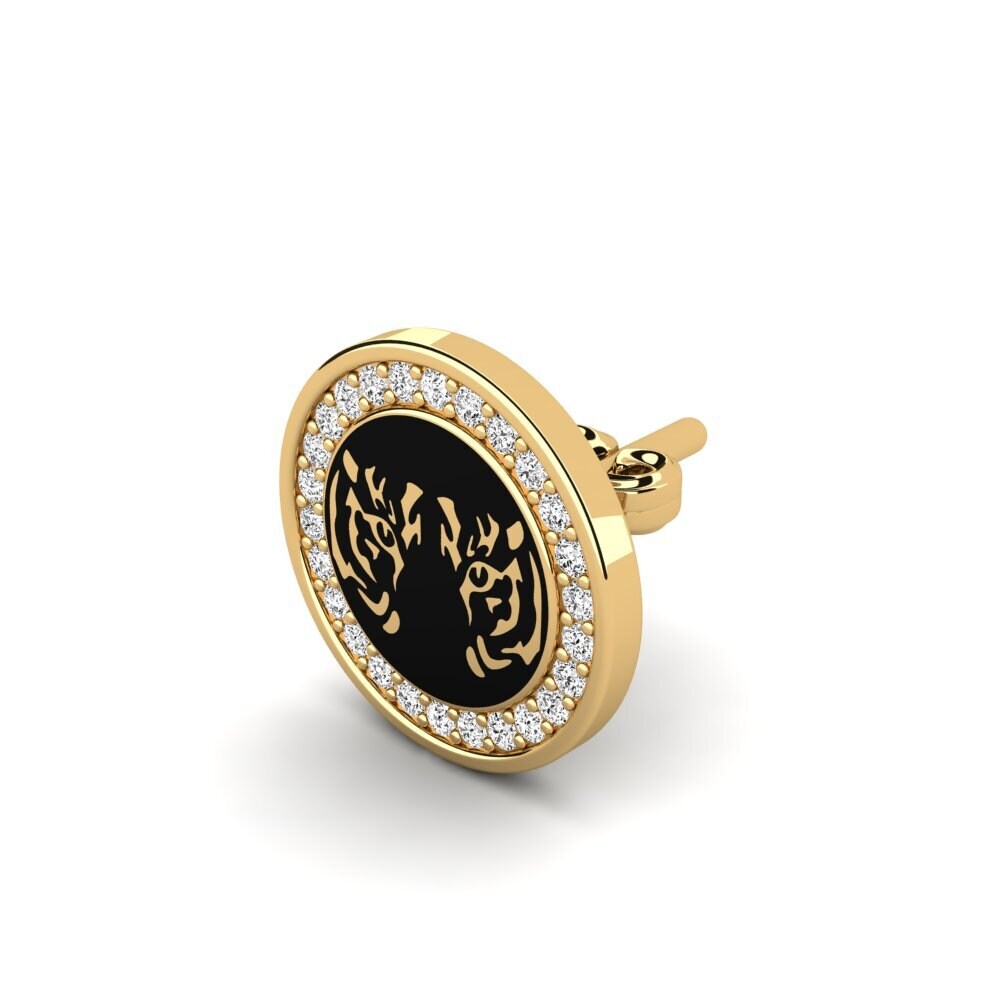 9ct Yellow Gold Moissanite Men's Earring Tallulah