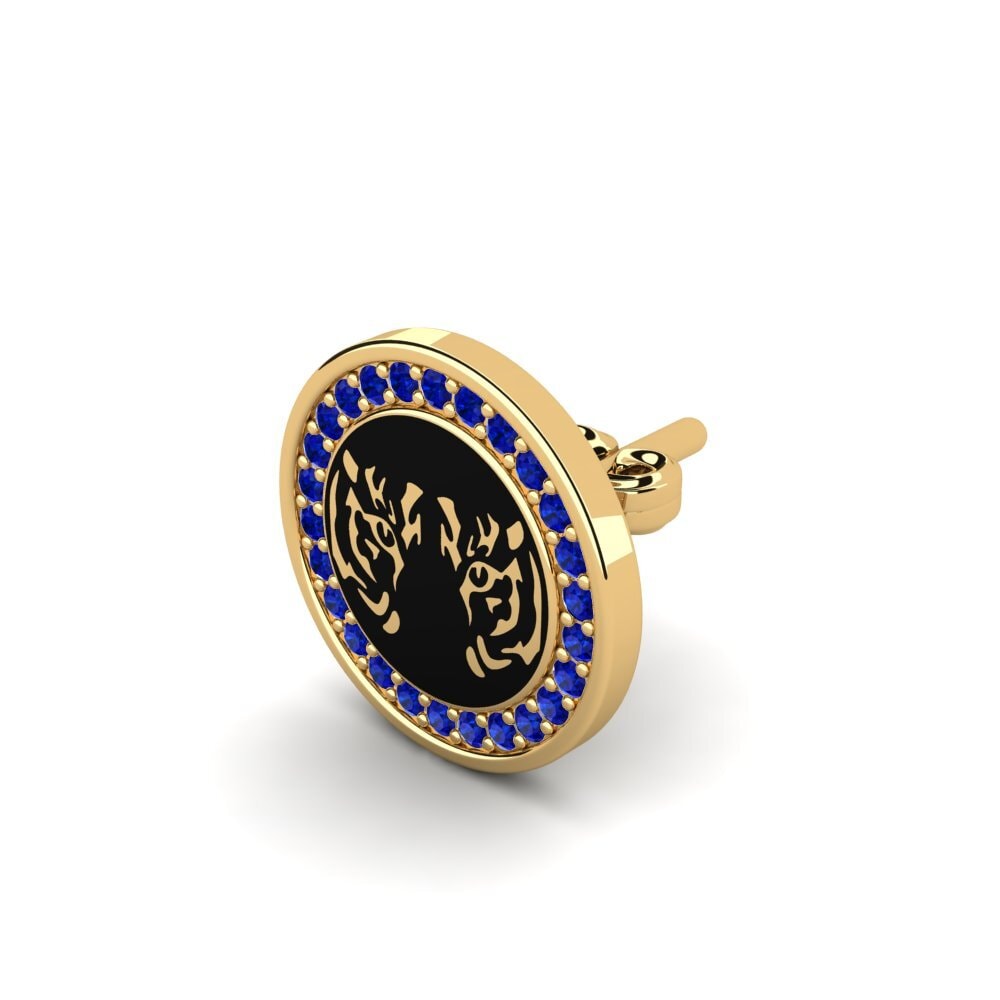 9ct Yellow Gold Sapphire Men's Earring Tallulah