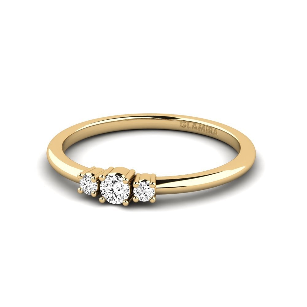 14ct Yellow Gold Moissanite Ring Talmeri - A