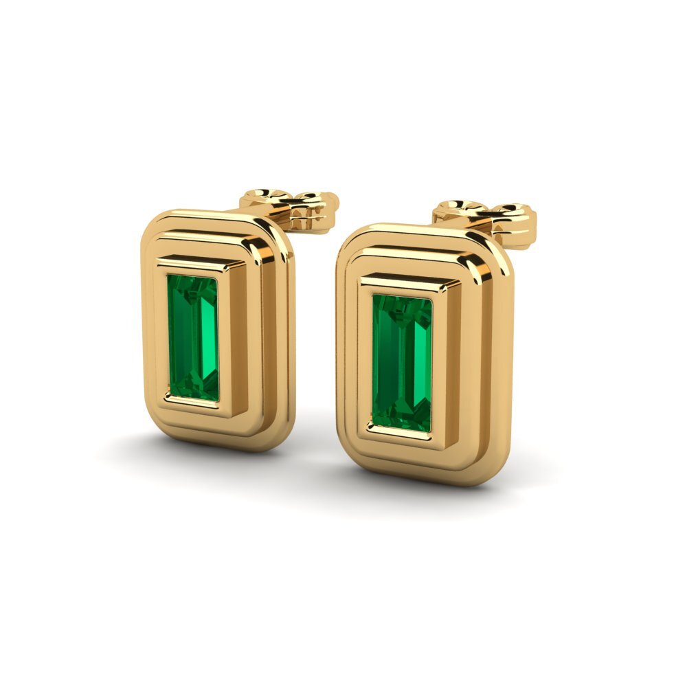 Baguette Circonita Verde Pendiente de mujer Tama