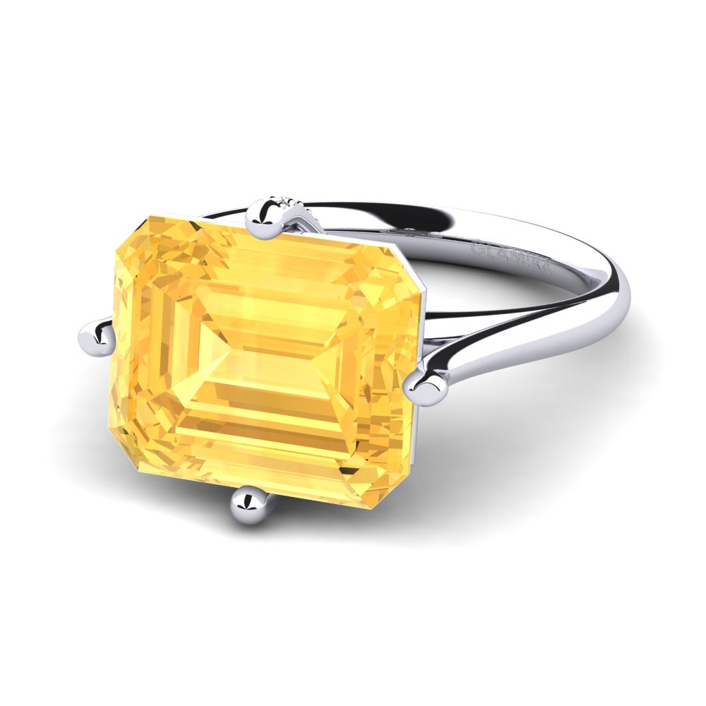 White Silver Citrine Ring Tamanna