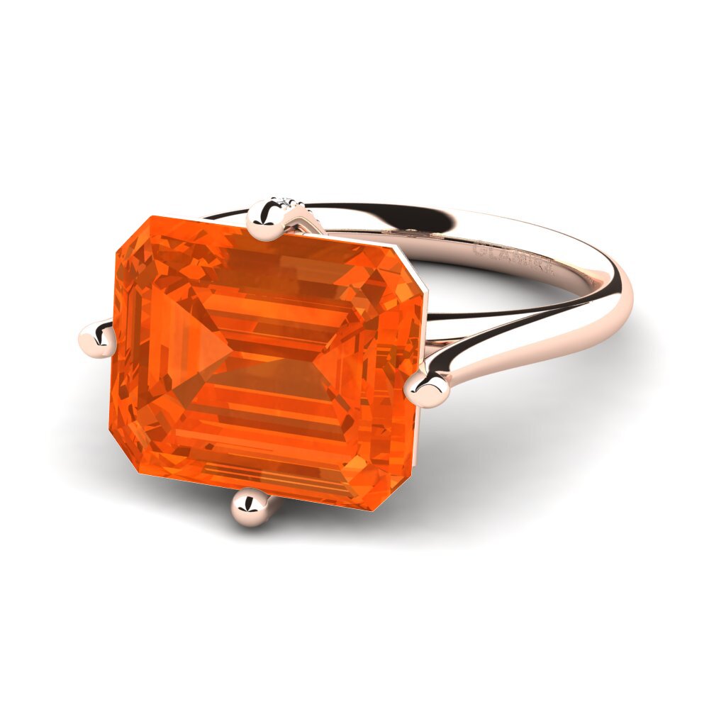 9k Rose Gold Fire-Opal Ring Tamanna