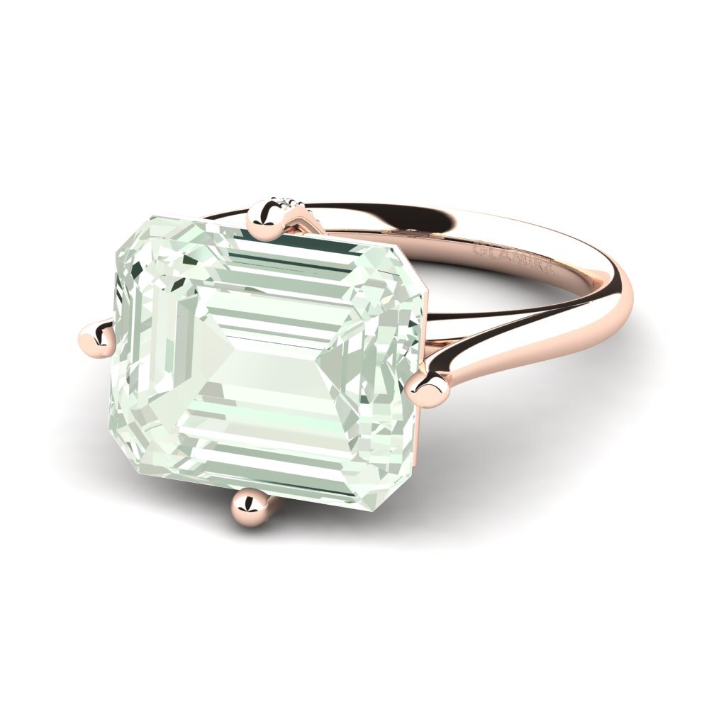 9k Rose Gold Green Amethyst Ring Tamanna