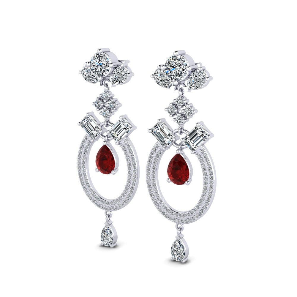 Ruby (Lab Created) Women's Earring Tandra