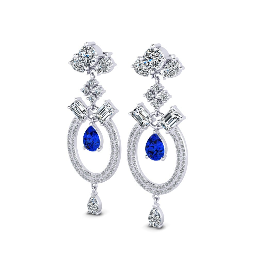 Pear Sapphire (Lab Created) Women's Earring Tandra