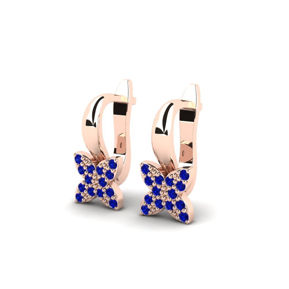 14k Rose Gold Sapphire Kid's Earring Tangkal