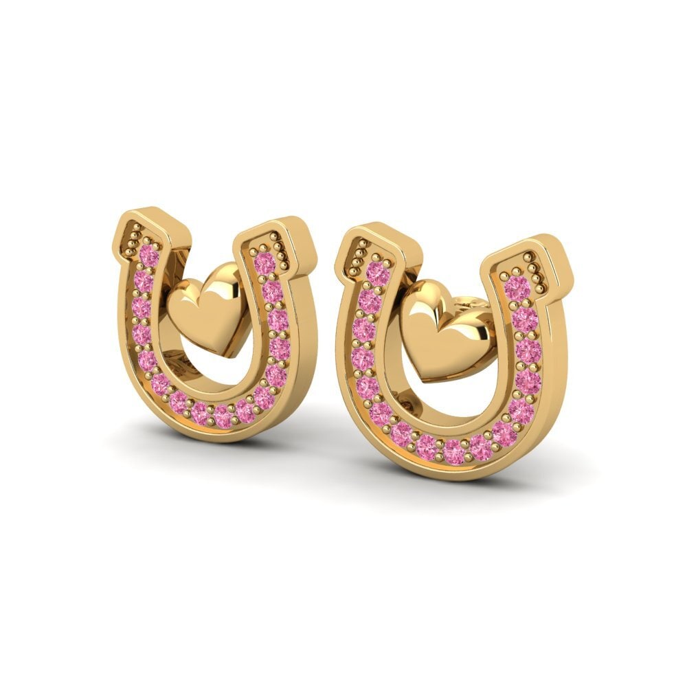 18k Oro Amarillo Granate Rhodolite Pendiente de mujer Taniel