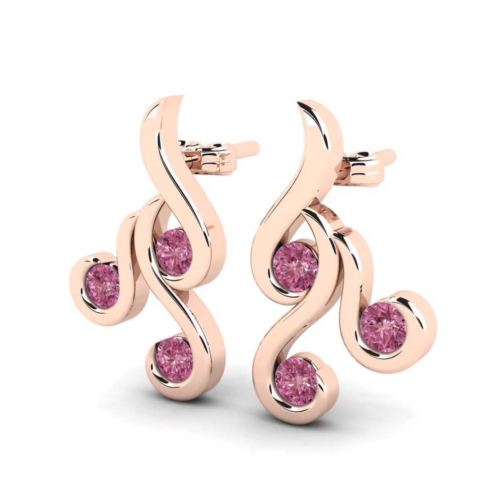 18ct Rose Gold Rhodolite Garnet Women's Earring Tanika