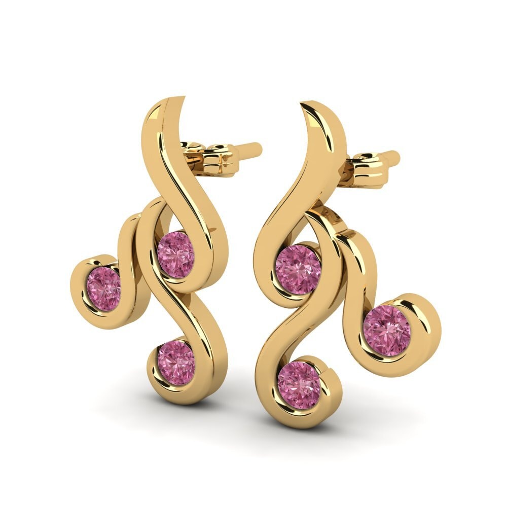 18k Oro Amarillo Granate Rhodolite Pendiente de mujer Tanika