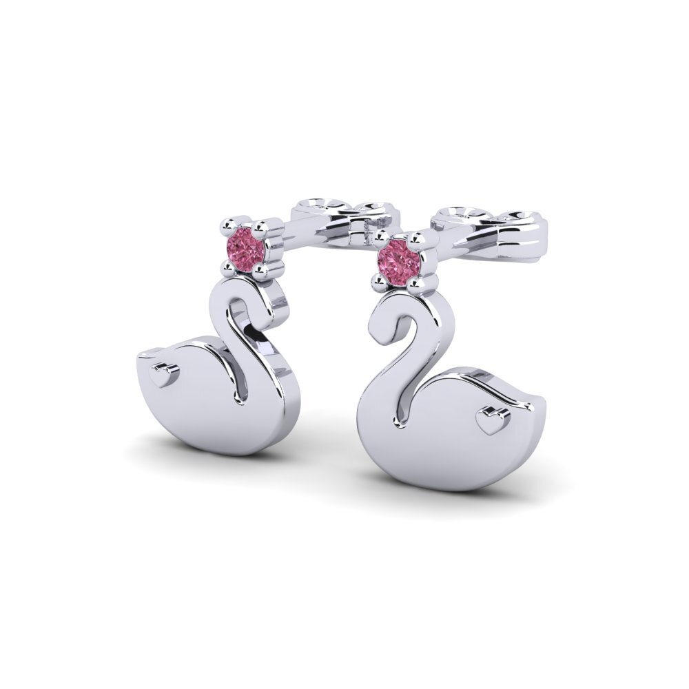 18k White Gold Rhodolite Garnet Kid's Earring Tanneres