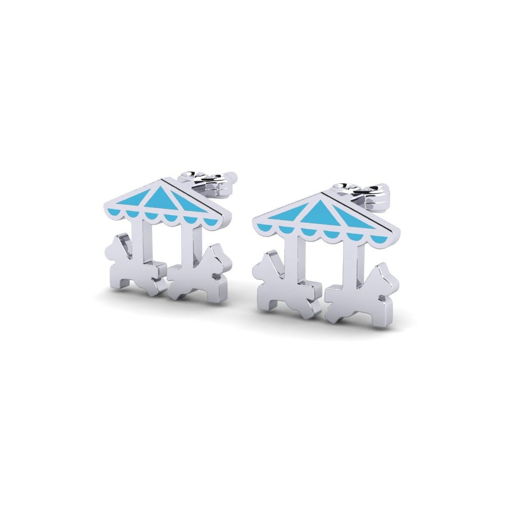 9ct White Gold Kid's Earring Tao