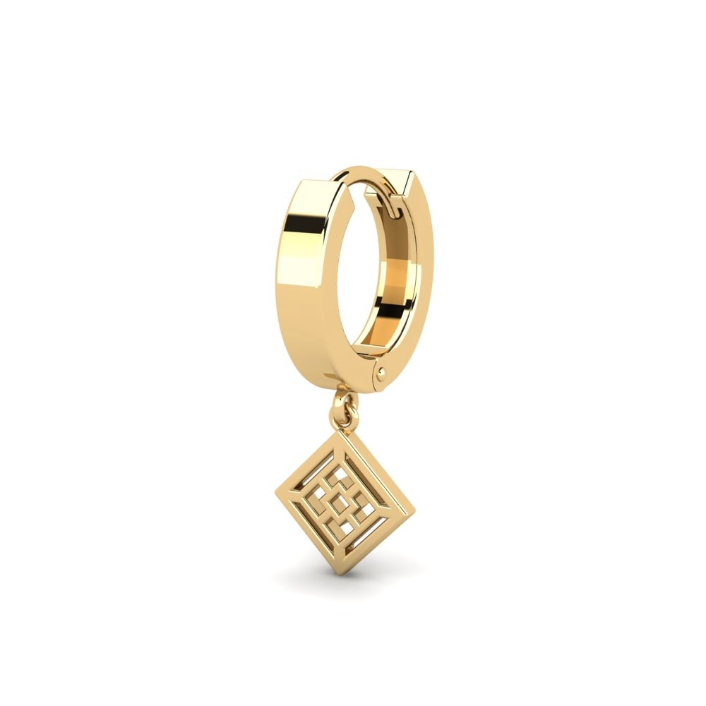 14ct Yellow Gold Men's Earring Taraw