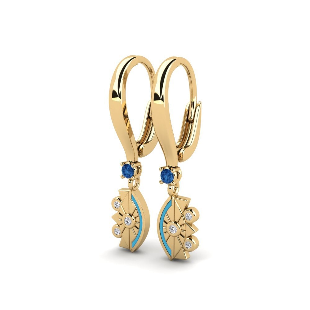 Zircone Bleu Foncé Boucle d'oreille femme Tarian