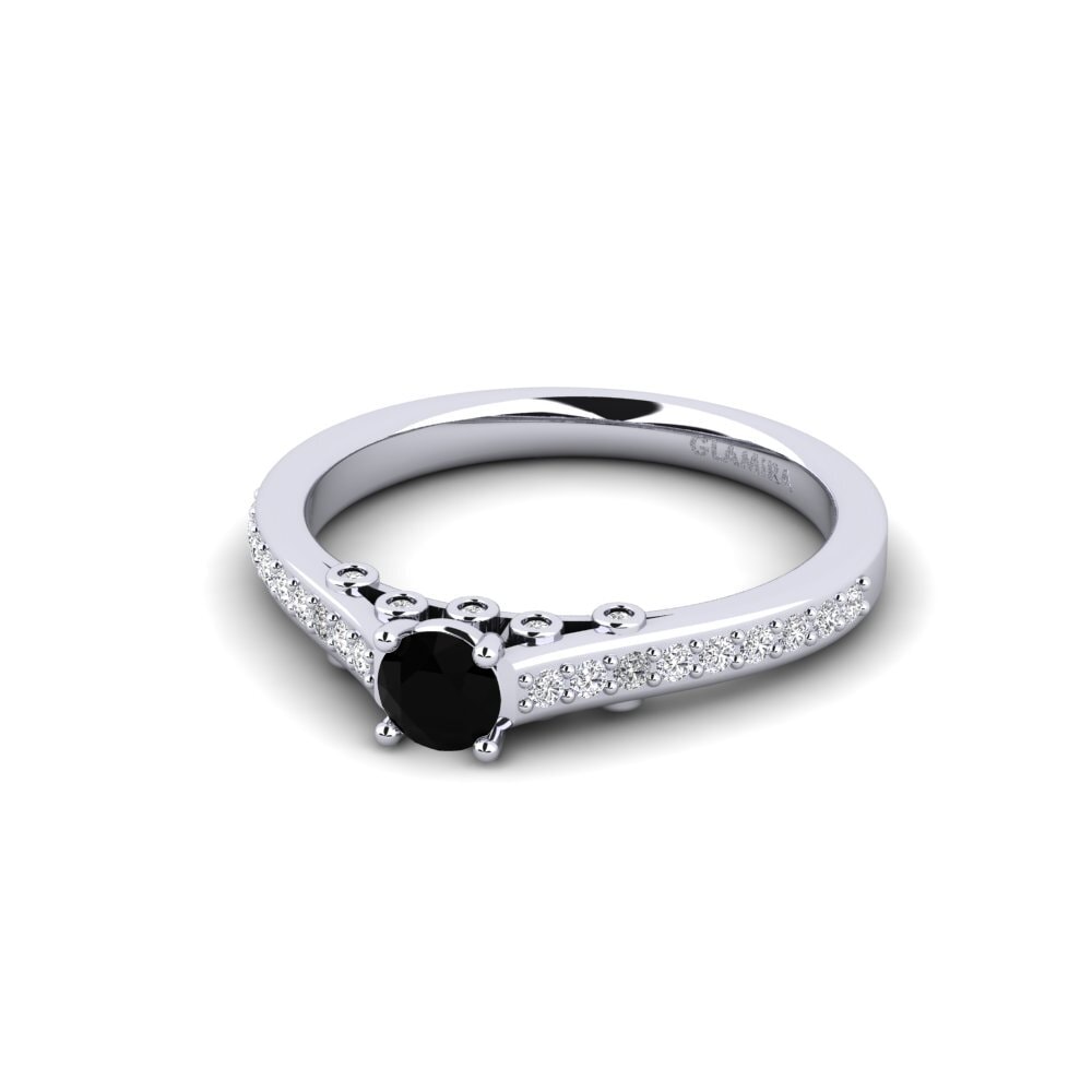 Zafiro negro Anillo de compromiso Tartufa