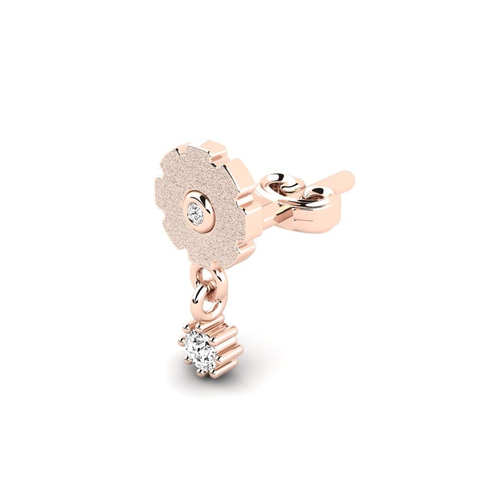 14ct Rose Gold Moissanite Men's Earring Tation