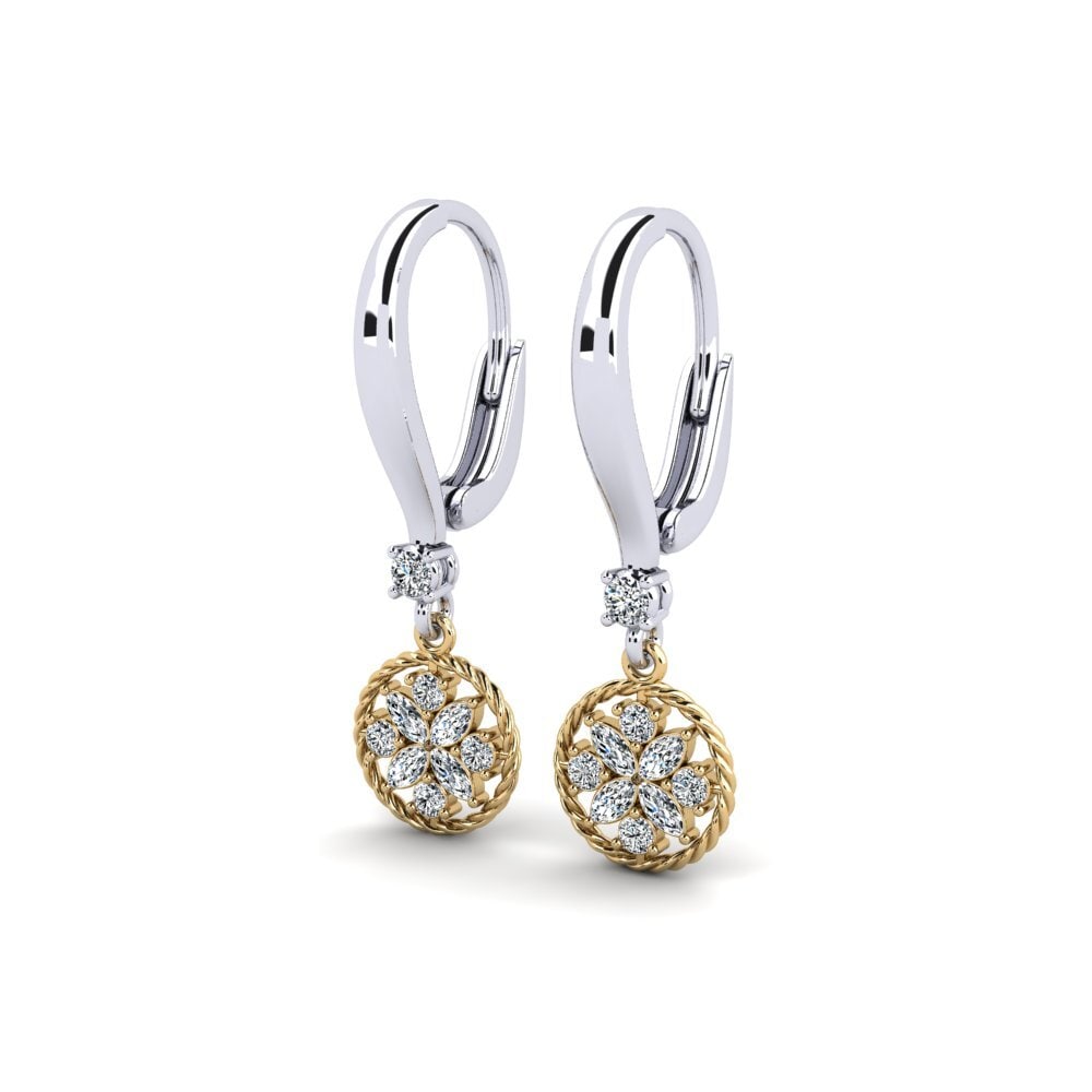 14ct White / Yellow Gold Mixed Women's Earring Tawerivs