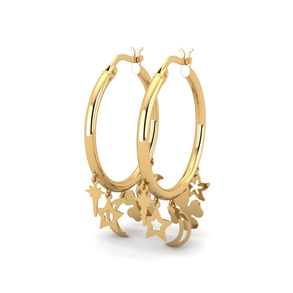 9k Oro Amarillo Pendientes Taycen
