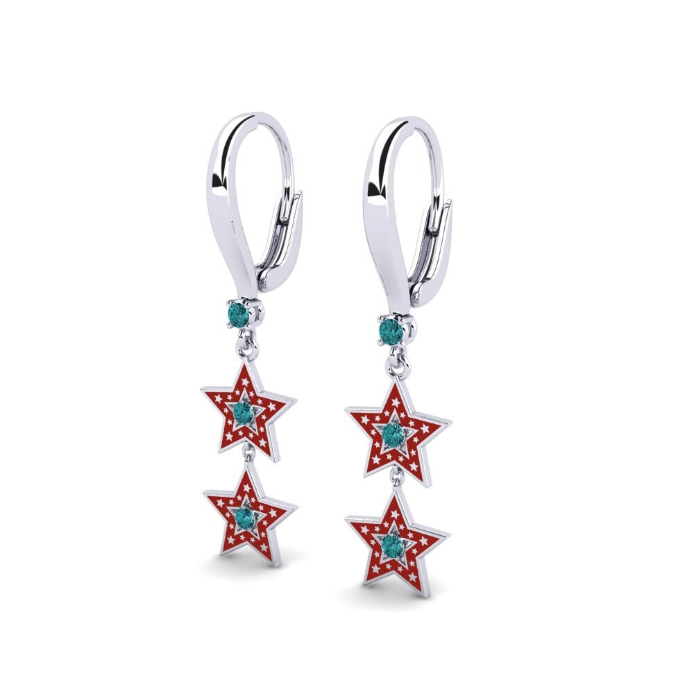 Diamante Azul Pendiente de mujer Temika