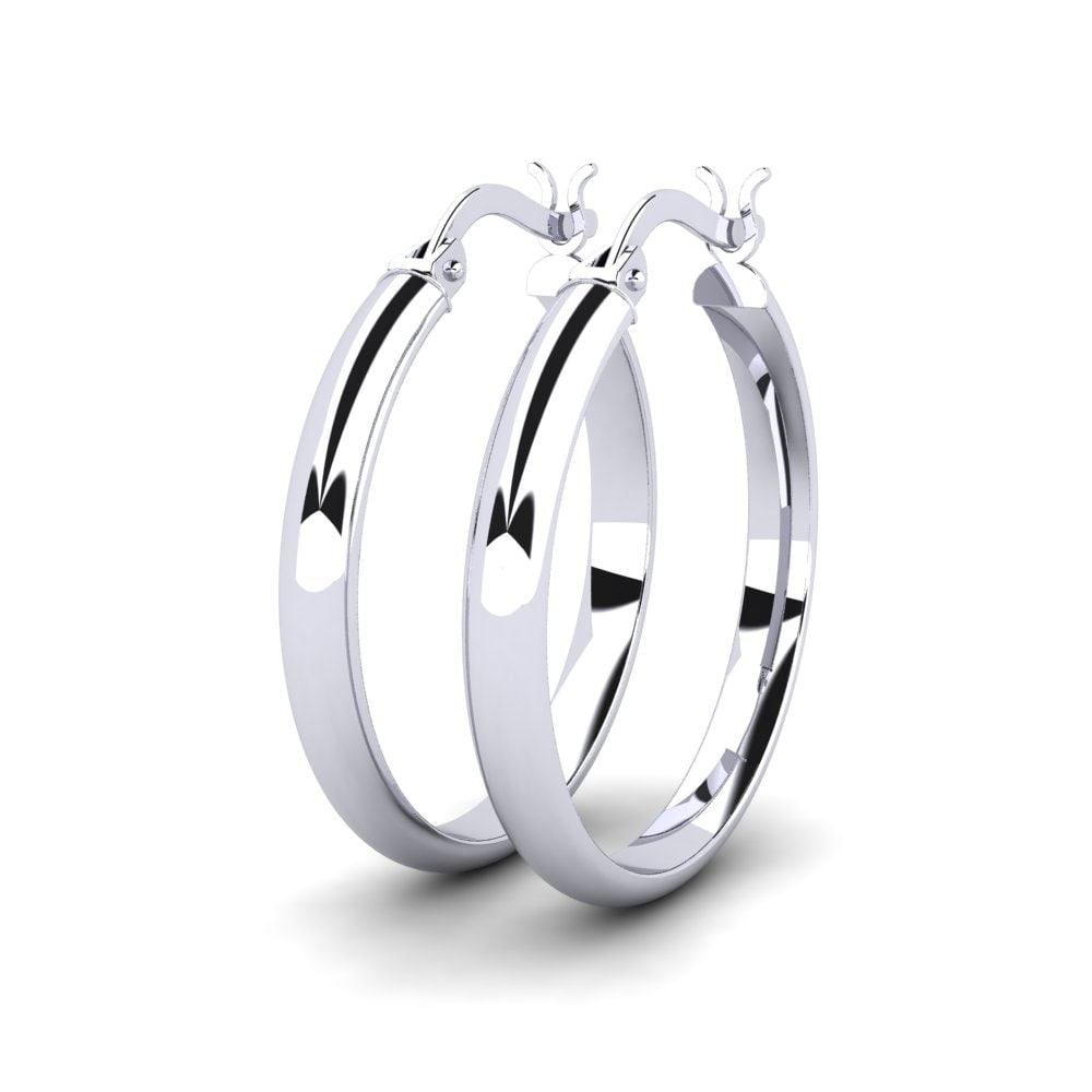 18ct White Gold Earring Temma 21 mm