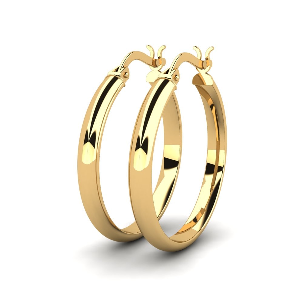 9k Oro Amarillo Pendientes Temma 21 mm