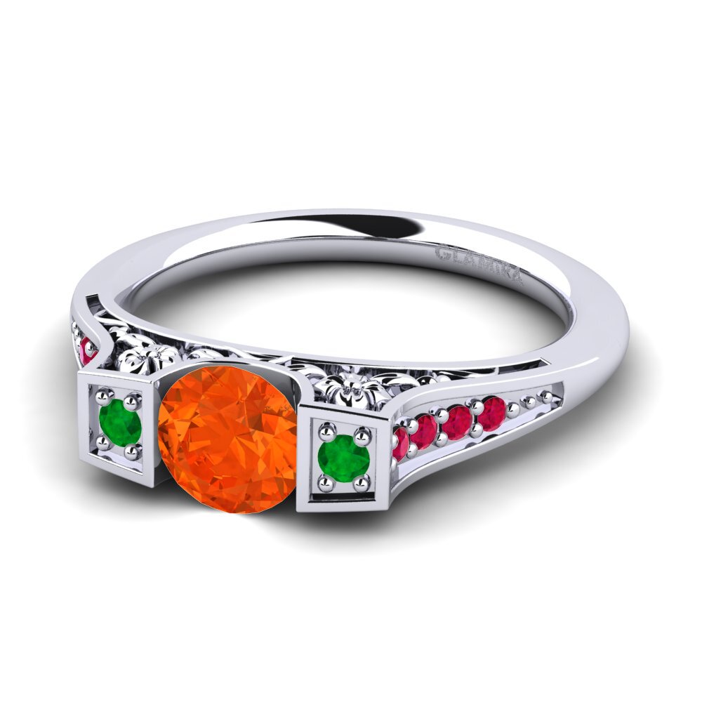 Fire-Opal Engagement Ring Tenby