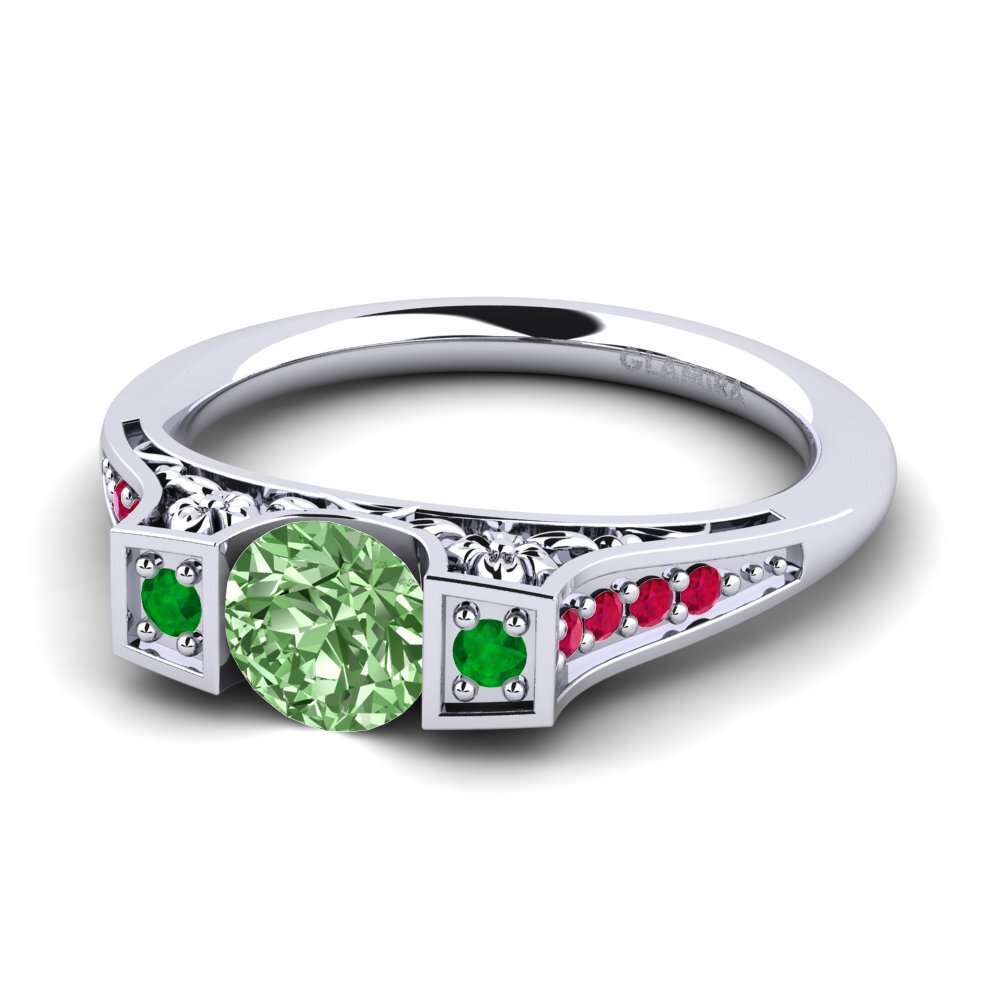 Green Diamond Engagement Ring Tenby