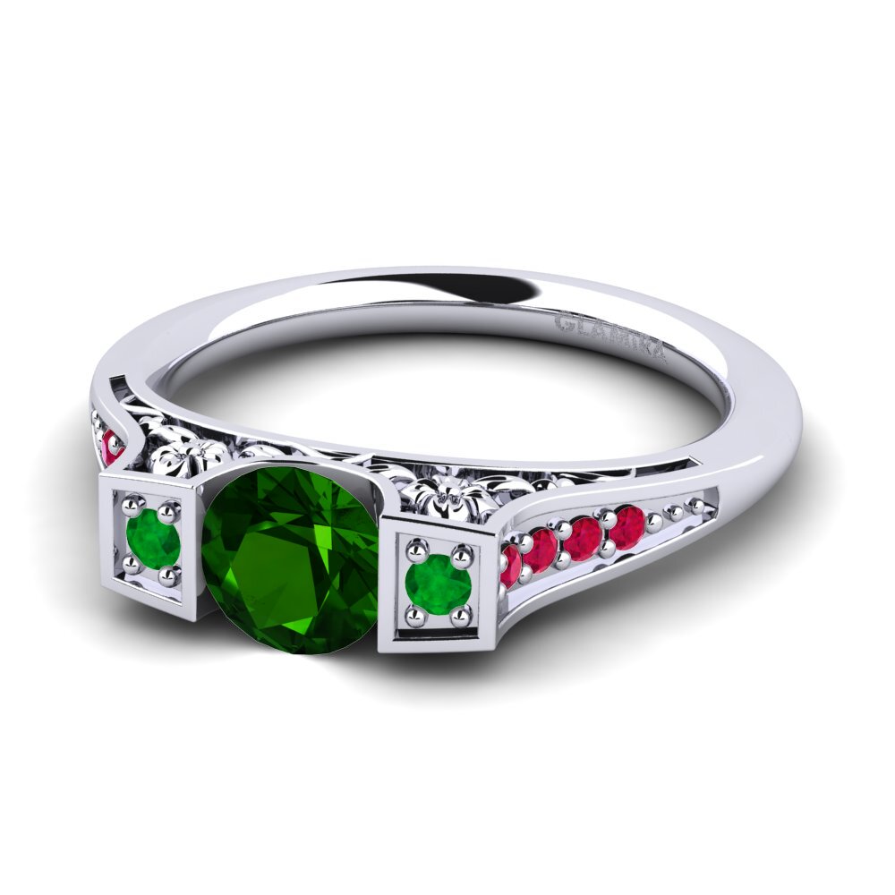 Green Tourmaline Engagement Ring Tenby