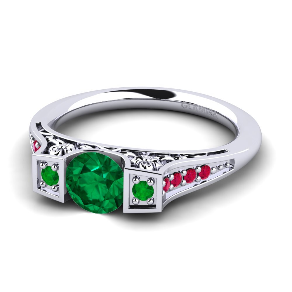 Emerald (Lab Created) Engagement Ring Tenby