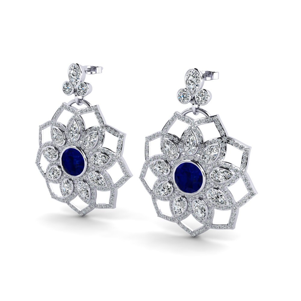 Saphir Boucle d'oreille femme Tenesse