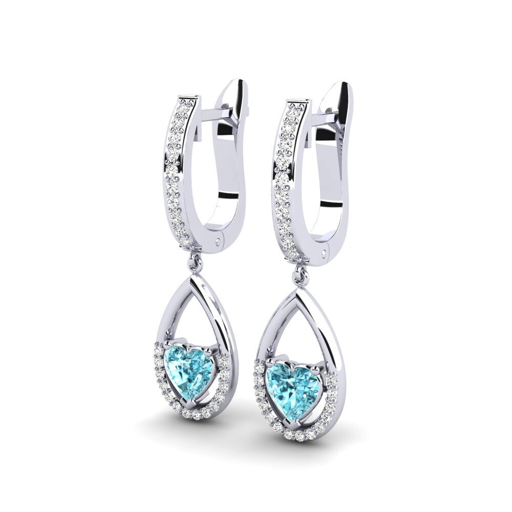 Corazón Circón Azul Pendiente de mujer Tengiz