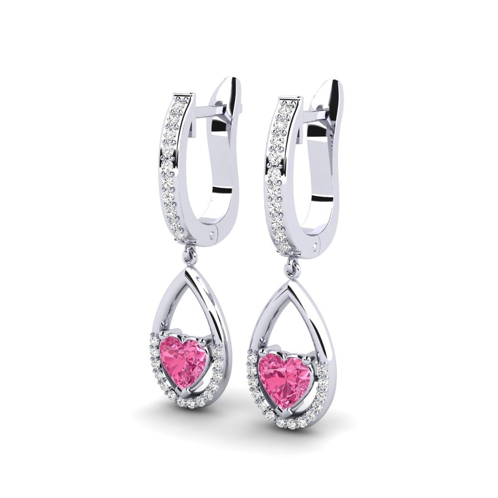 Corazón Turmalina rosa Pendiente de mujer Tengiz