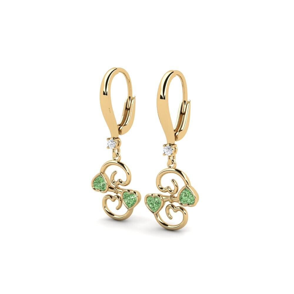 Diamant Vert Boucle d'oreille femme Tentionsa